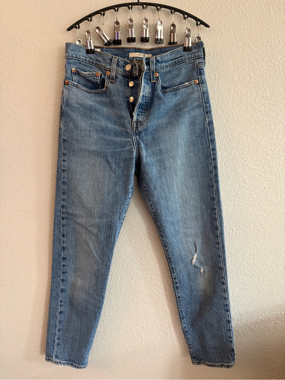 Levi's High-Rise Button-Fly Light Blue Jeans